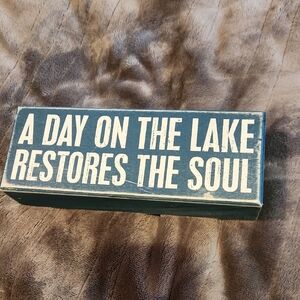 Source Unknown Blue and White Decorative Sign